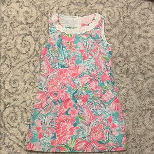 Lilly Pulitzer Girls MINI MILA SHIFT DRESS Hot on the Scene Pink White